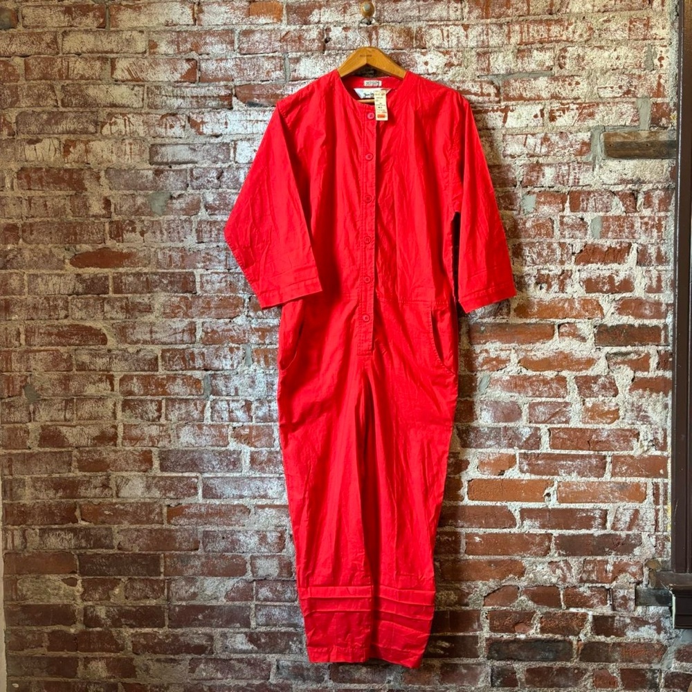 Red Button-Up Jumpsuit by Diane von Furstenberg